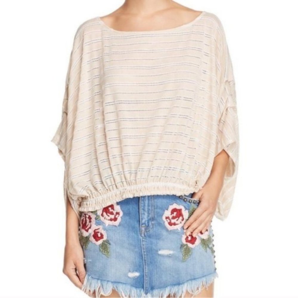 Free People Azalea Oversized Cream Top Small